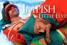 Impish Little Elves! Casey Everett Edged by Santa and his Lil Helper